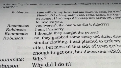 Exclusive Text Thread Between Charlie Kirk Suspect and Roommate